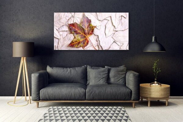 Tablou pe sticla Frunze Floral Multi