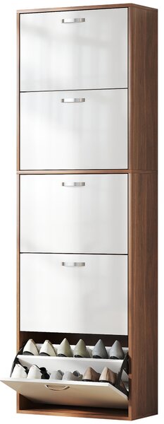 HOMCOM Dulap pentru Pantofi cu 5 Sertare pentru 30 Perechi de Pantofi, 60x28x189 cm, Maro | Aosom Romania