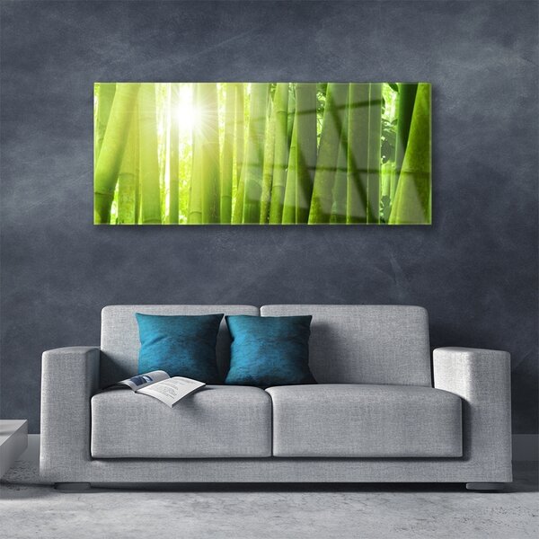 Tablou pe sticla Bamboo Floral Verde