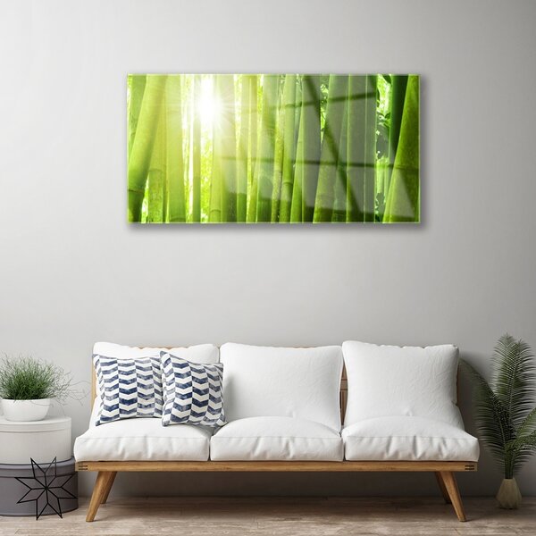 Tablou pe sticla Bamboo Floral Verde