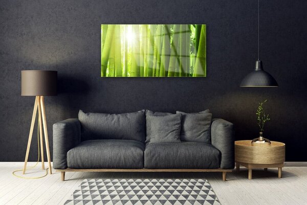 Tablou pe sticla Bamboo Floral Verde