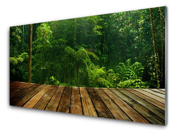 Panou sticla bucatarie Pădurea Verde Natura Maro