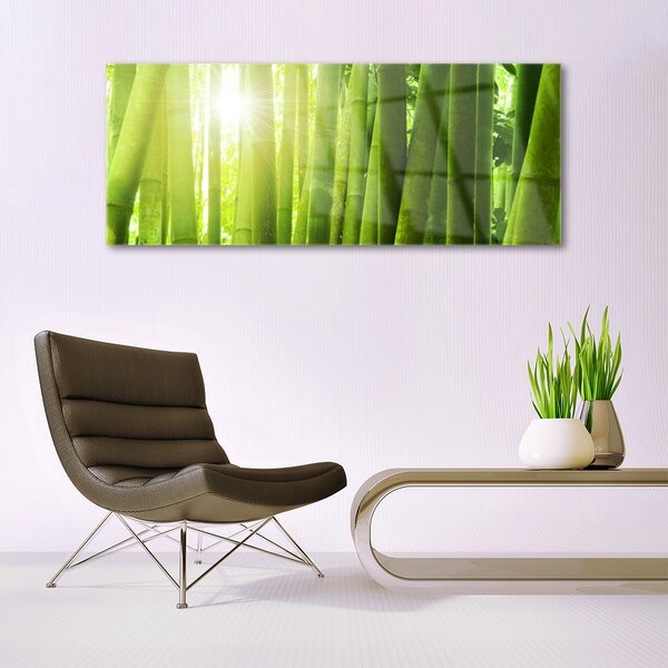 Tablou pe sticla Bamboo Floral Verde