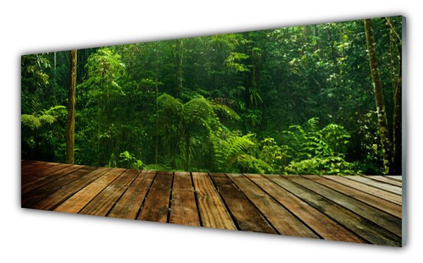Panou sticla bucatarie Pădurea Verde Natura Maro