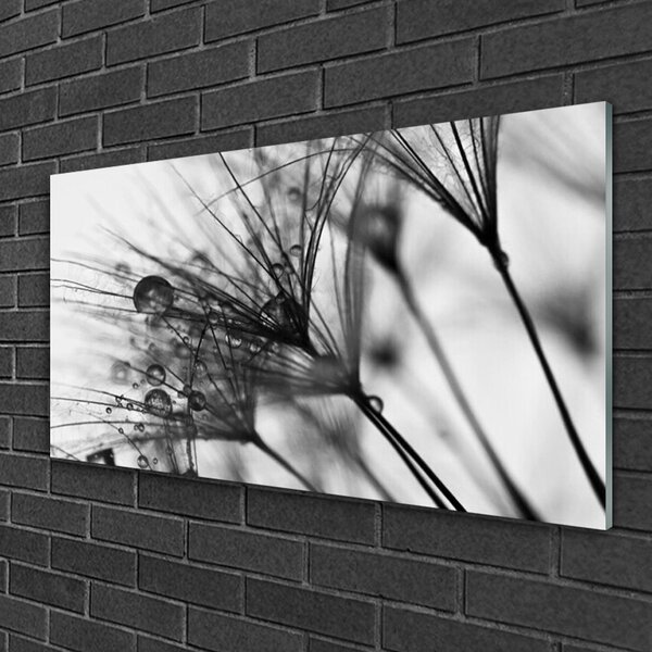 Tablou pe sticla Abstract Floral Gray