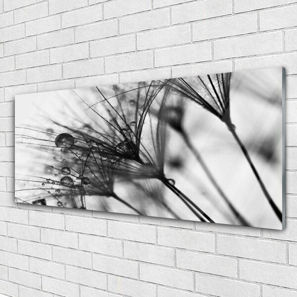 Tablou pe sticla Abstract Floral Gray