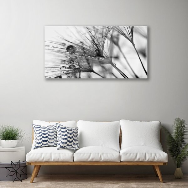 Tablou pe sticla Abstract Floral Gray