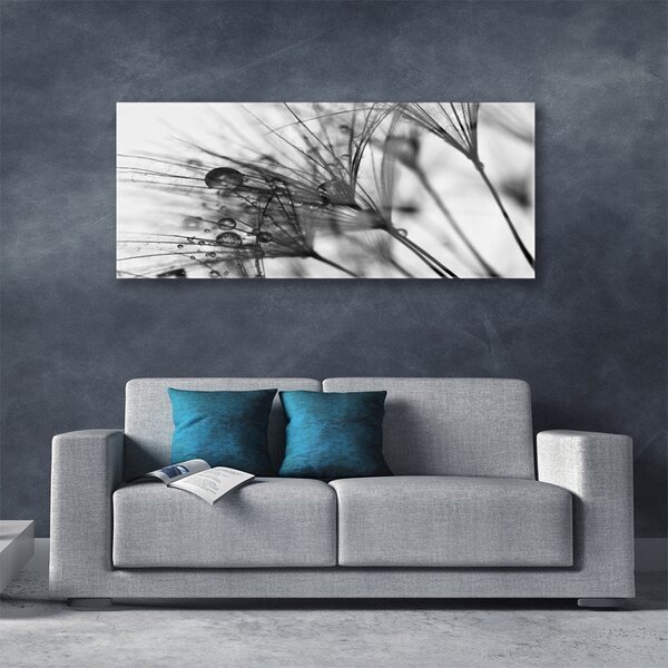 Tablou pe sticla Abstract Floral Gray
