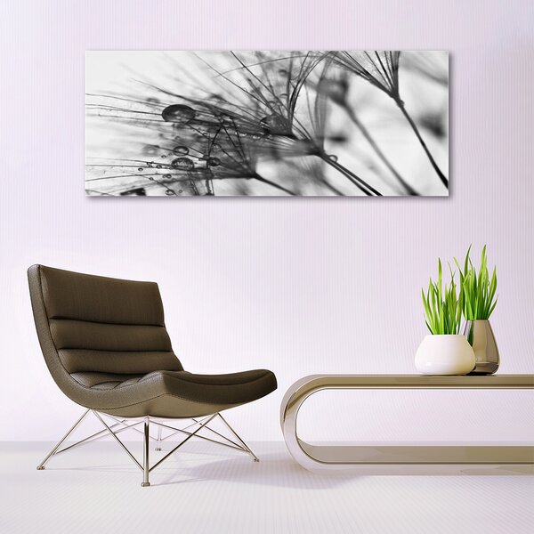 Tablou pe sticla Abstract Floral Gray