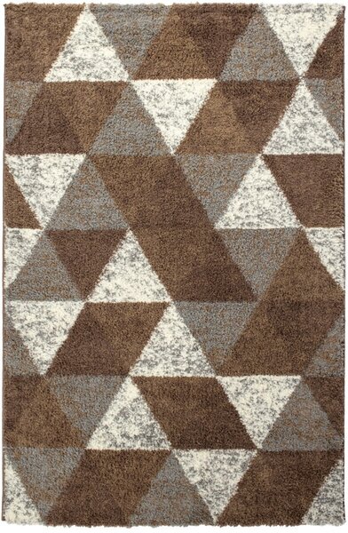 Covor Hugh Triangle, Decorino, 100x150 cm, polipropilena, maro