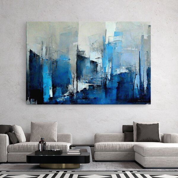 Tablou Canvas, 20x30cm, Dormitor si Living, Abstracte, Arta abstracta, Blue Gray Color