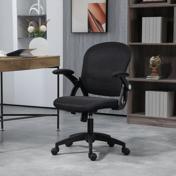 Vinsetto Scaun de Birou Ergonomic cu Spătar din Plasă, Scaun de Birou cu Înălțime Reglabilă, 65.5x61.5x88-97.5 cm, Negru | Aosom Romania