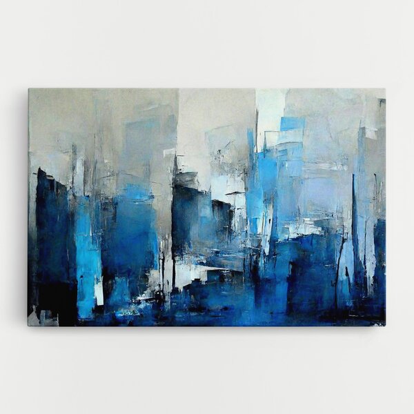 Tablou Canvas, 20x30cm, Dormitor si Living, Abstracte, Arta abstracta, Blue Gray Color