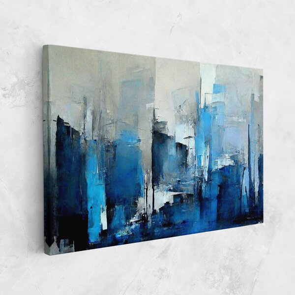 Tablou Canvas, 20x30cm, Dormitor si Living, Abstracte, Arta abstracta, Blue Gray Color