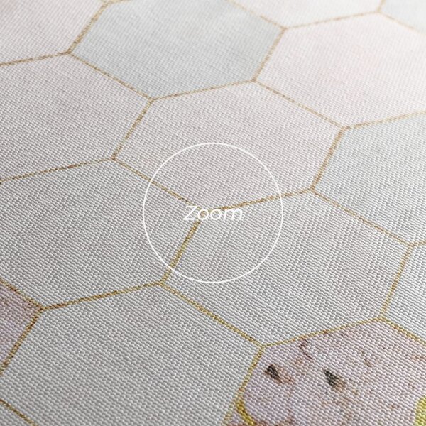 Tablou Canvas, 20x30cm, Dormitor si Living, Abstracte, Geometrice, Grey Pink Hexagon