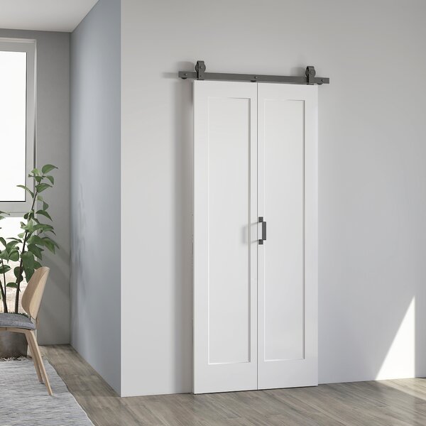 HOMCOM Ușă Pliabilă tip Carte cu Suprafață Vopsibilă 90x210 cm Alb | Aosom Romania