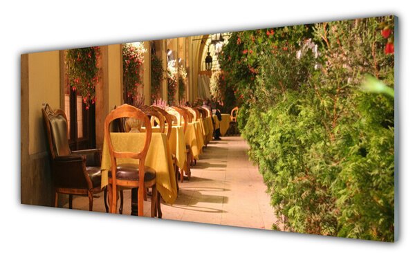 Tablou pe sticla Restaurant Arhitectura Brun Verde