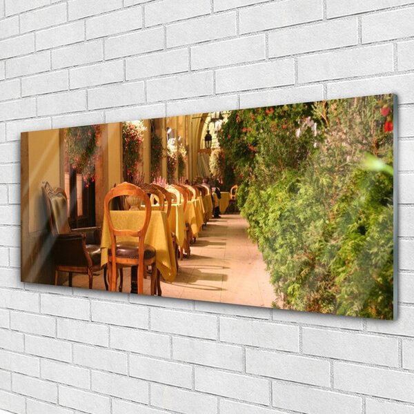 Tablou pe sticla Restaurant Arhitectura Brun Verde