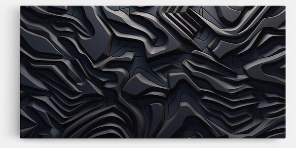 Tablou Canvas, 40x80cm, Dormitor si Living, Abstracte, Iluzii optice, Black 3d Lines