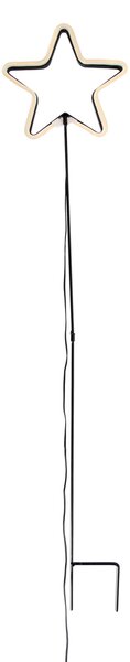 Spot de sol neon de Crăciun stea galbenă, incl. LED cu temporizator IP44 - Fura