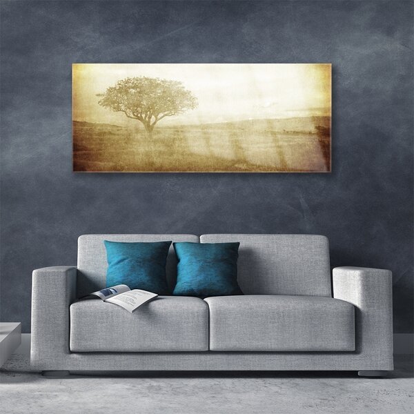 Tablou pe sticla Arborele Natura Sepia
