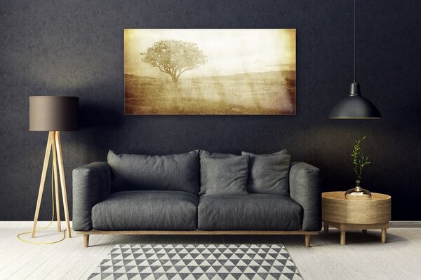 Tablou pe sticla Arborele Natura Sepia