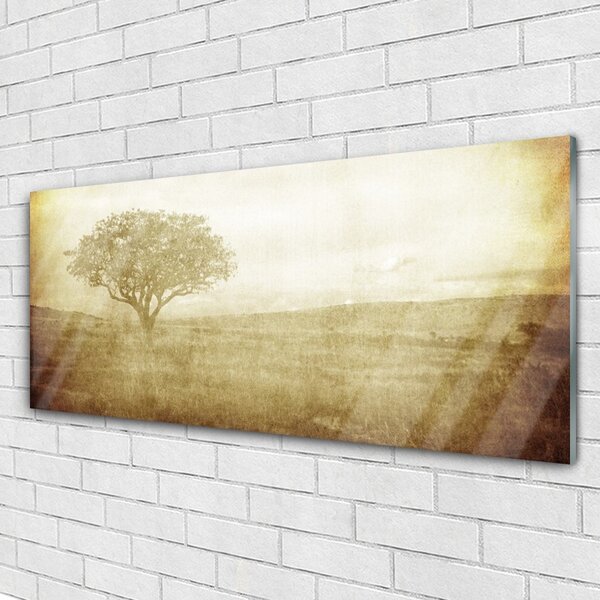 Tablou pe sticla Arborele Natura Sepia