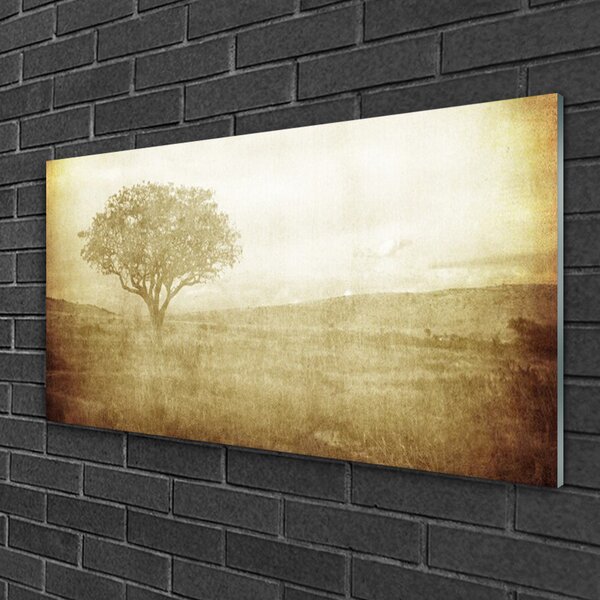Tablou pe sticla Arborele Natura Sepia