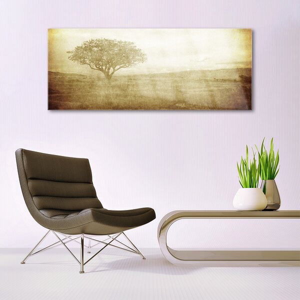 Tablou pe sticla Arborele Natura Sepia