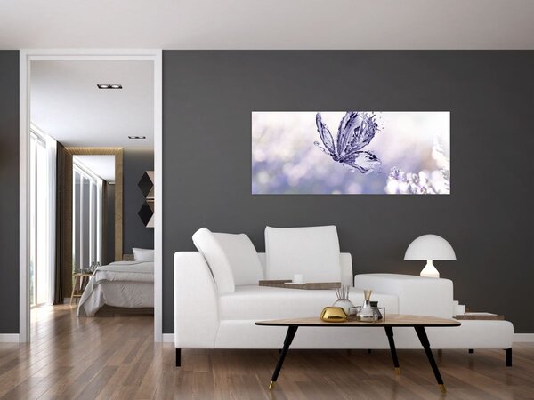 Tablou - Fluture și lavandă (120x50 cm)