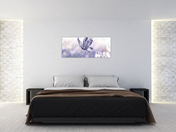 Tablou - Fluture și lavandă (120x50 cm)