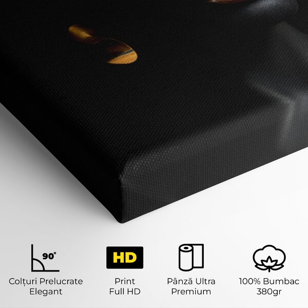 Tablou Canvas, 40x80cm, Dormitor si Living, Femei, Black and Gold, Gold Chain Woman