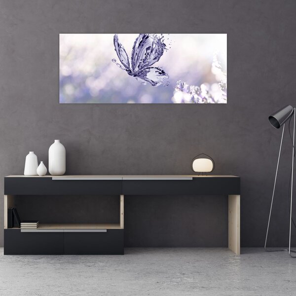 Tablou - Fluture și lavandă (120x50 cm)