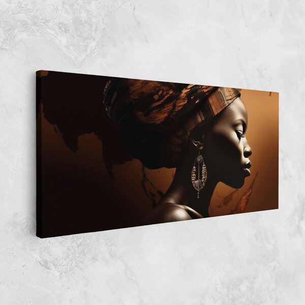Tablou Canvas, 40x80cm, Dormitor si Living, Femei, Femei africane, Interesting African Earrings