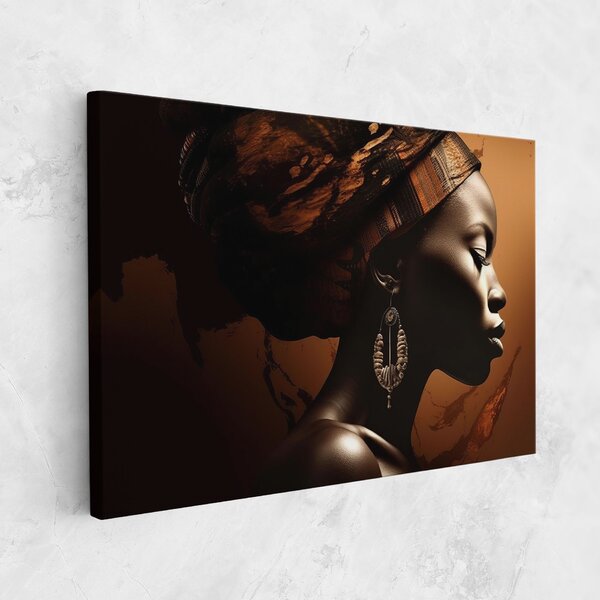 Tablou Canvas, 20x30cm, Dormitor si Living, Femei, Femei africane, Interesting African Earrings