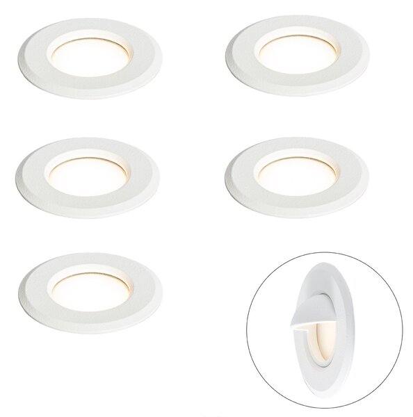 Set de 5 spoturi încastrate moderne albe, inclusiv LED IP67 - Linsey