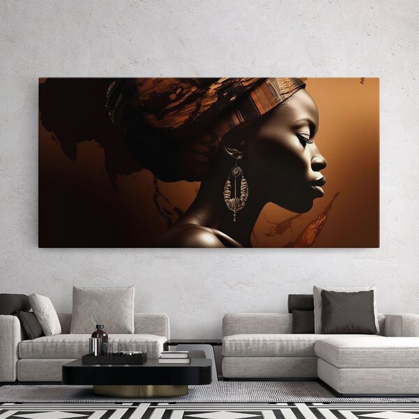 Tablou Canvas, 40x80cm, Dormitor si Living, Femei, Femei africane, Interesting African Earrings