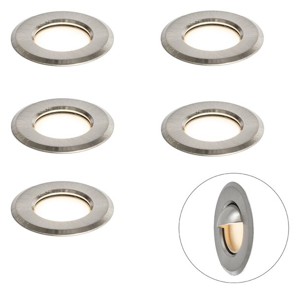 Set de 5 spoturi încastrate moderne din aluminiu, inclusiv LED IP67 - Linsey