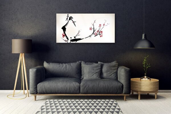 Tablou pe sticla Abstract Art Negru Maro