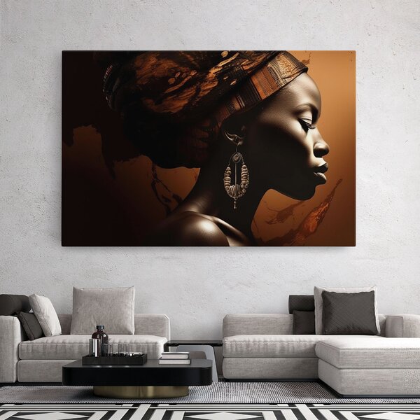 Tablou Canvas, 20x30cm, Dormitor si Living, Femei, Femei africane, Interesting African Earrings