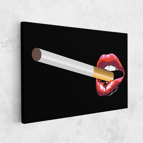 Tablou Canvas, 20x30cm, Dormitor si Living, Femei, Lips, Lips Smoking