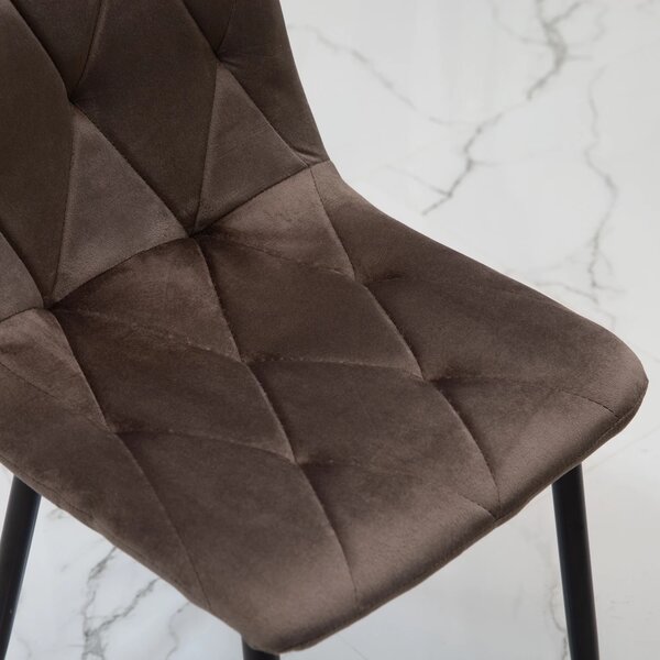 Scaun Kobe, DENVER, catifea maro, picioare metalice negre, 43x55x84 cm