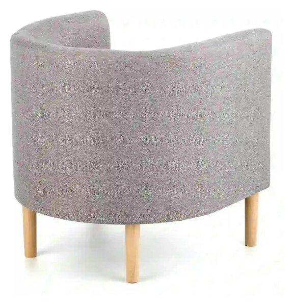 Fotoliu CLUBBY, gri/stejar natural, stofa clasica/lemn, 66x58x64 cm