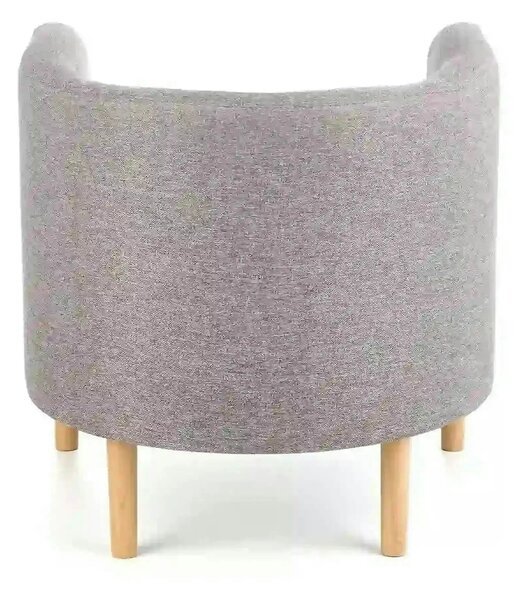 Fotoliu CLUBBY, gri/stejar natural, stofa clasica/lemn, 66x58x64 cm
