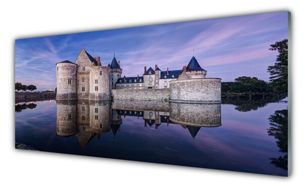 Tablou pe sticla Castelul de apă Arhitectură Violet Gri Negru