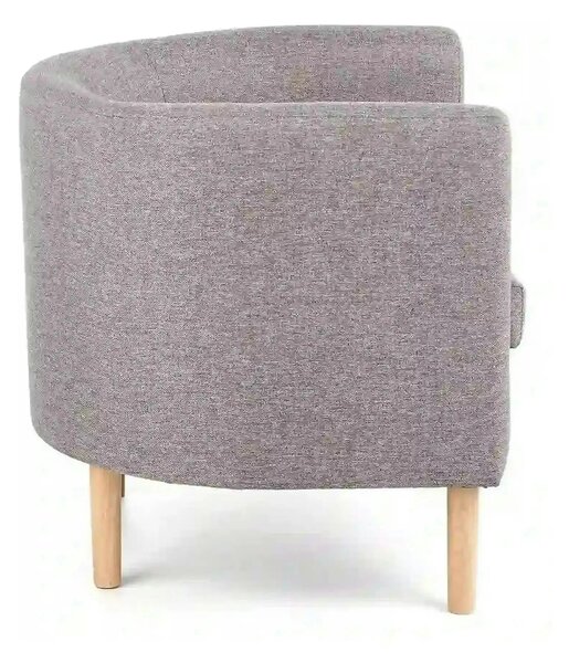 Fotoliu CLUBBY, gri/stejar natural, stofa clasica/lemn, 66x58x64 cm