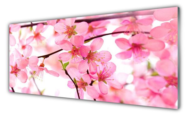 Panou sticla bucatarie Flori roz Floral