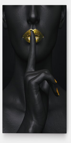 Tablou Canvas, 40x80cm, Dormitor si Living, Femei, Lips, Silence Lips Portrait