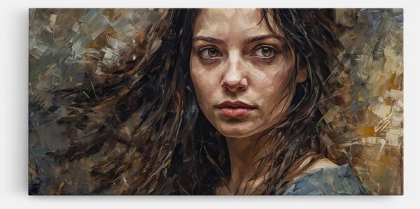 Tablou Canvas, 40x80cm, Dormitor si Living, Femei, Porterete, Darkhaired Woman Portrait