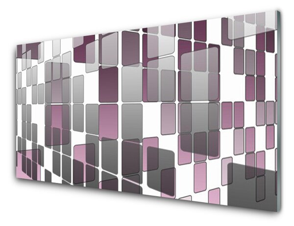 Panou sticla bucatarie Abstract Art Gri Alb Brun